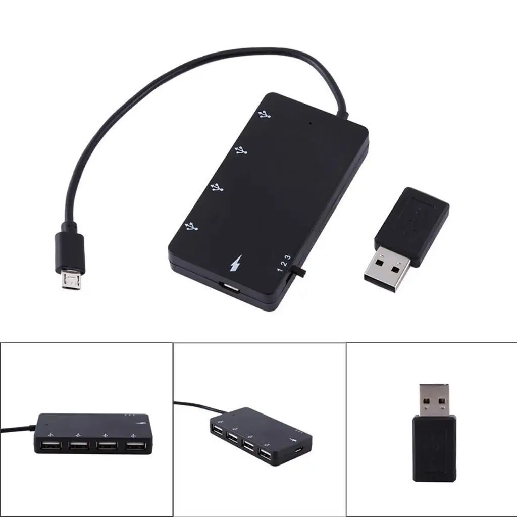 

Micro USB OTG Hub 4 Port Charging Converter Adapter Cable for Universal Android Windows Tablet PC