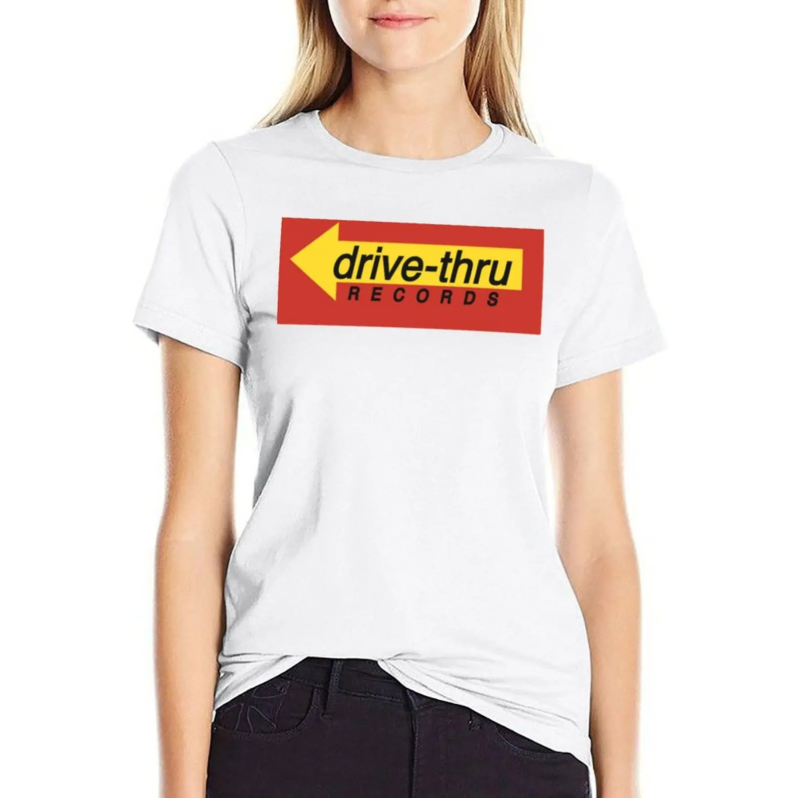 

Drive-Thru Records Logo T-shirt Blouse summer clothes t-shirt dress for Women plus size