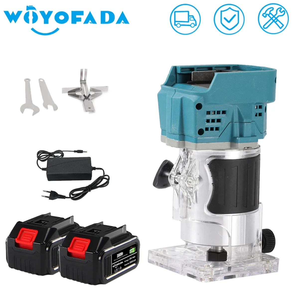 Electric Trimmer Adjustable Wood Milling Trimming Engraving Slotting Machine Woodworking Router For Makita 18V Battery