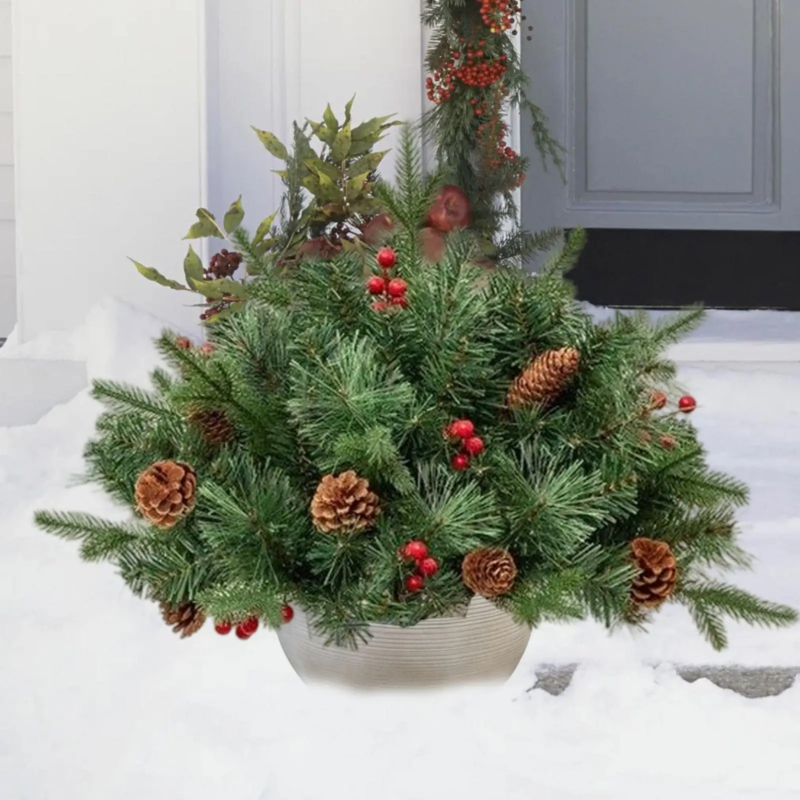 

Наполнитель для рождественской урны, предварительно освещенный наполнитель, уличная рождественская елка, сверкающие световые ветки, украшения для кладбища, зимняя передняя часть, Рождество