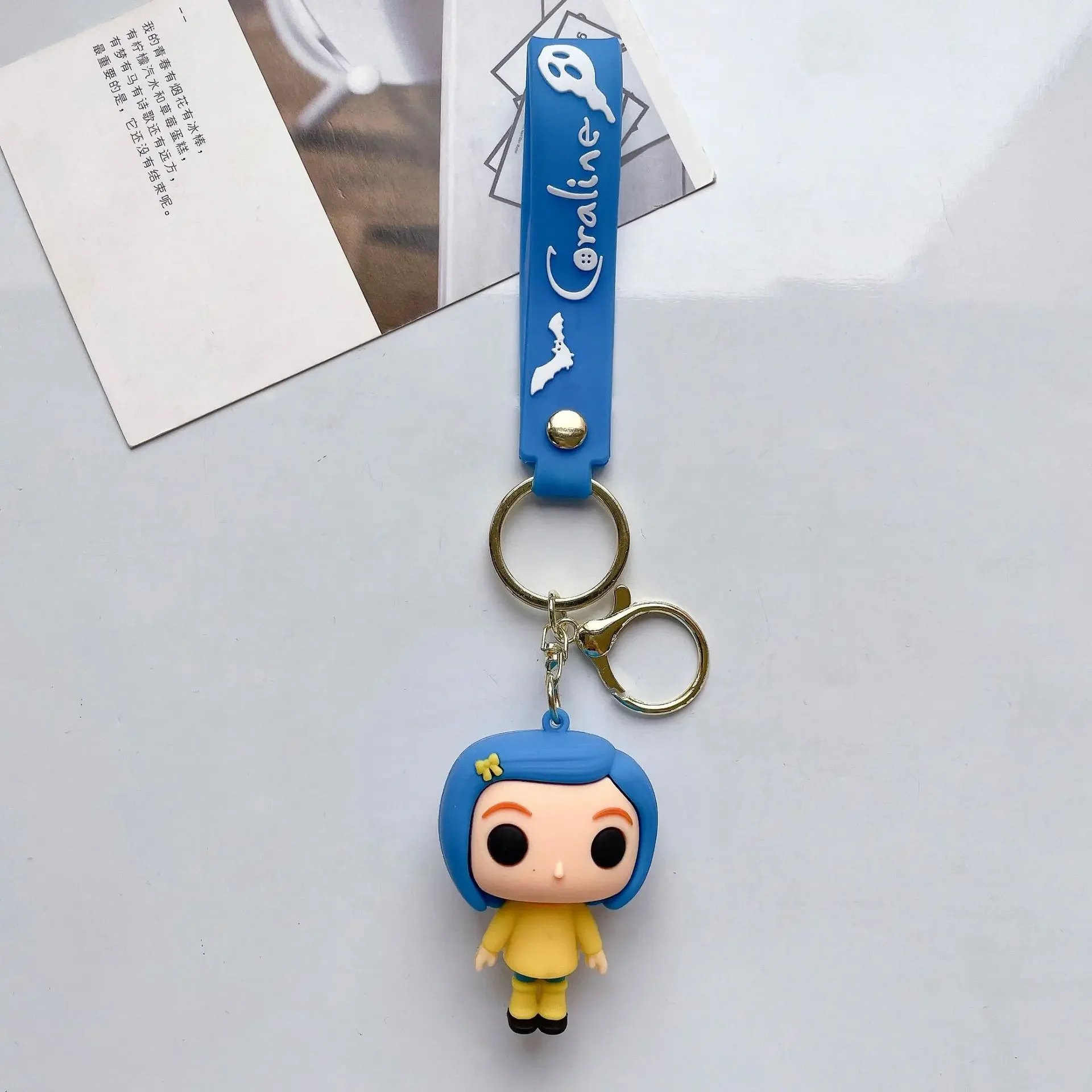 Disney Scary Movie Coraline & The Secret Door Figure Keychain for Women Men Fans Another Mother Pendant Keyring Keys Holder Gift