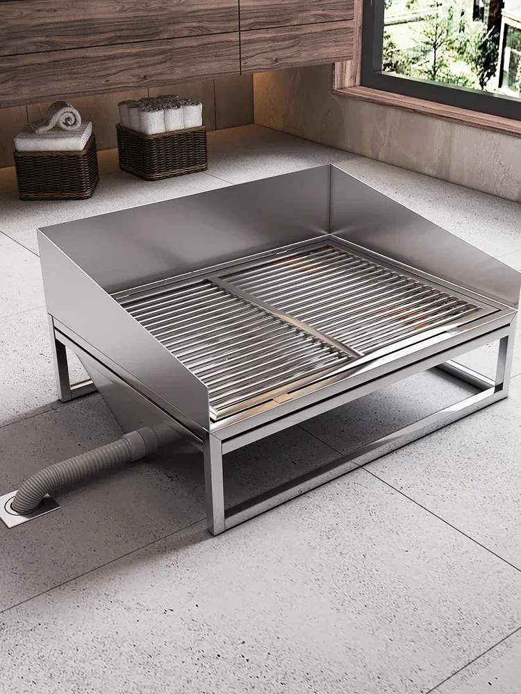 Perros pequeños, inodoros para perros de acero inoxidable, limpieza, lavado y drenaje automáticos para perros grandes y medianos