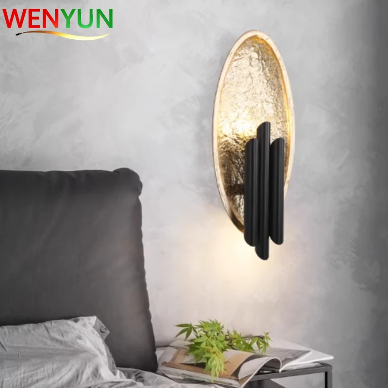 

Metal Tube Resin Wall Lamps Nordic Living Room TV Background Wall Sconce Gold Silver Staircase Aisle Bedside Light