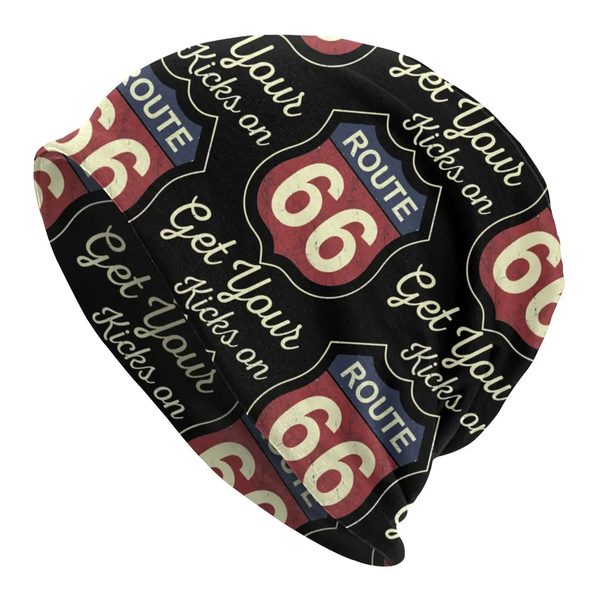 Route 66 Skullies Beanies Autumn Spring Hats Get Your Kicks Thin Bonnet Hipster Caps Men Women's Earmuffs