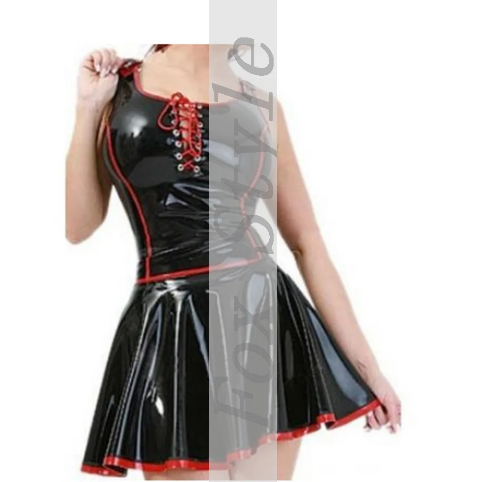 new exotic sexy handmade black spliced strapless front lacing sport dress customize size and color