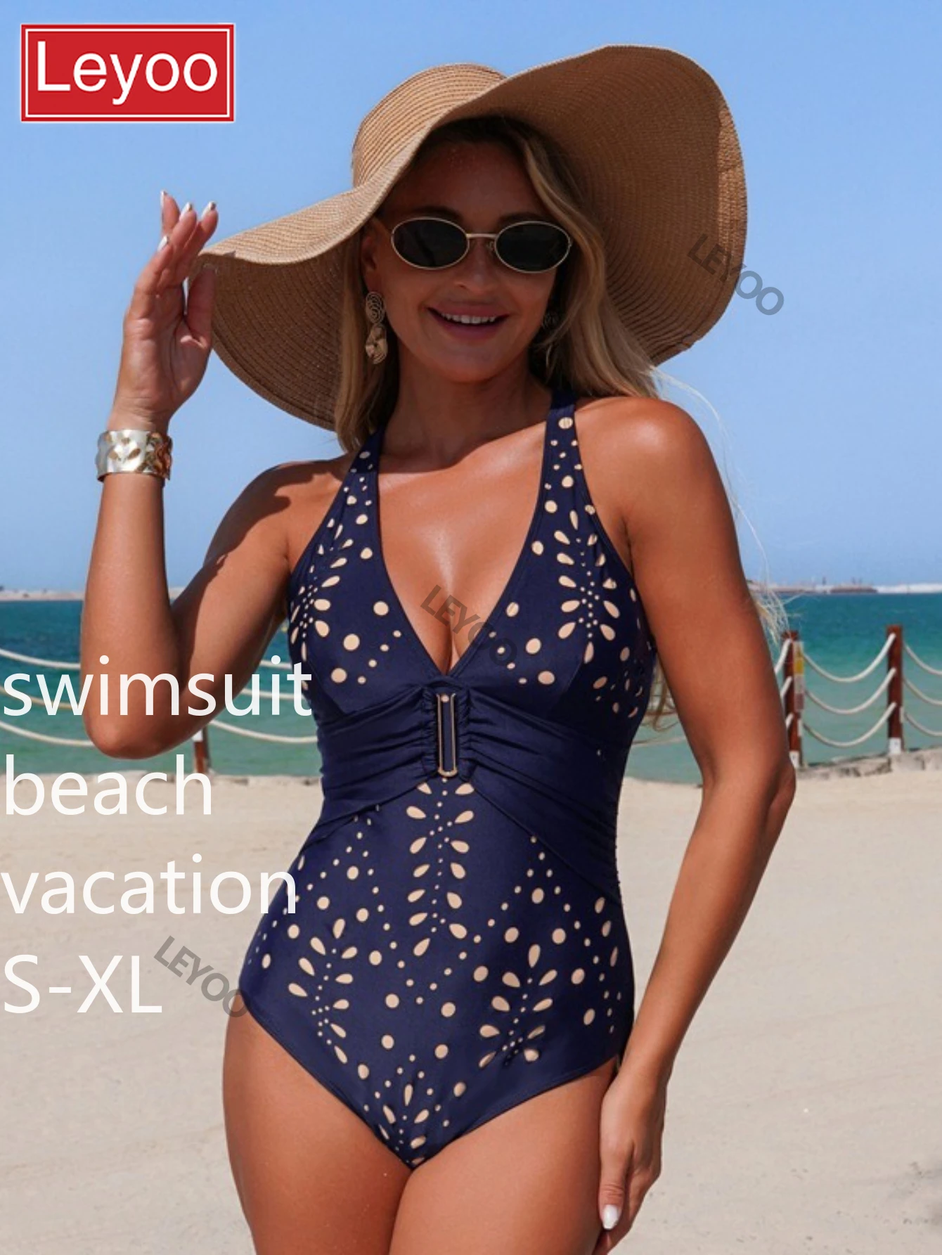 Women's one-piece swimsuit triangle pants bikini beach vacation backless leopard print floral plus size swimsuit 2026 new item