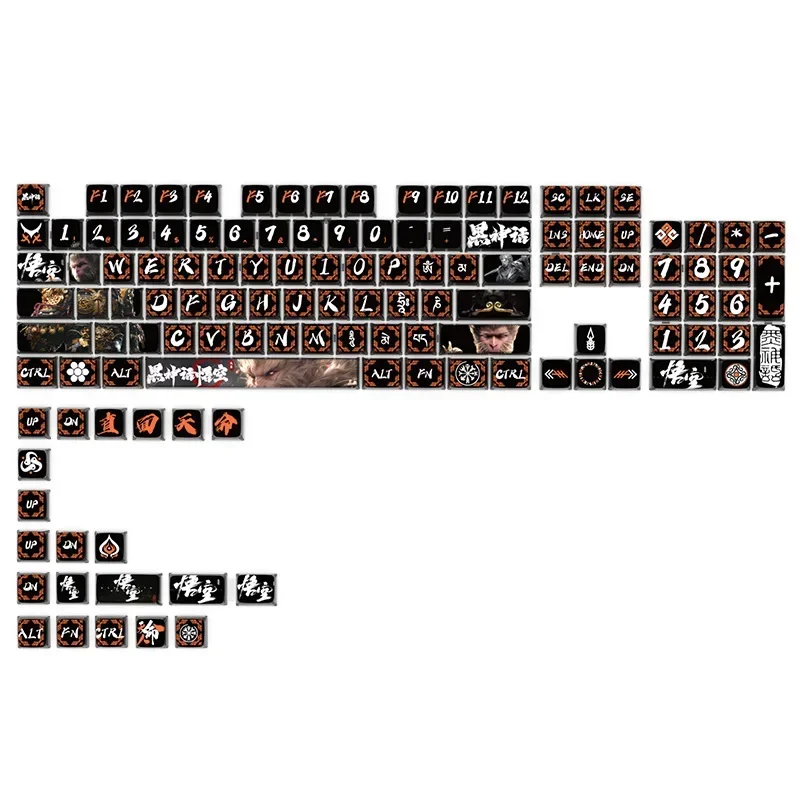 

WUKONG 125 Keys Quadrilateral Transparent Crystal Key Cap PBT Thermal Sublimation SAX Profile Suitable for Customized Keyboards