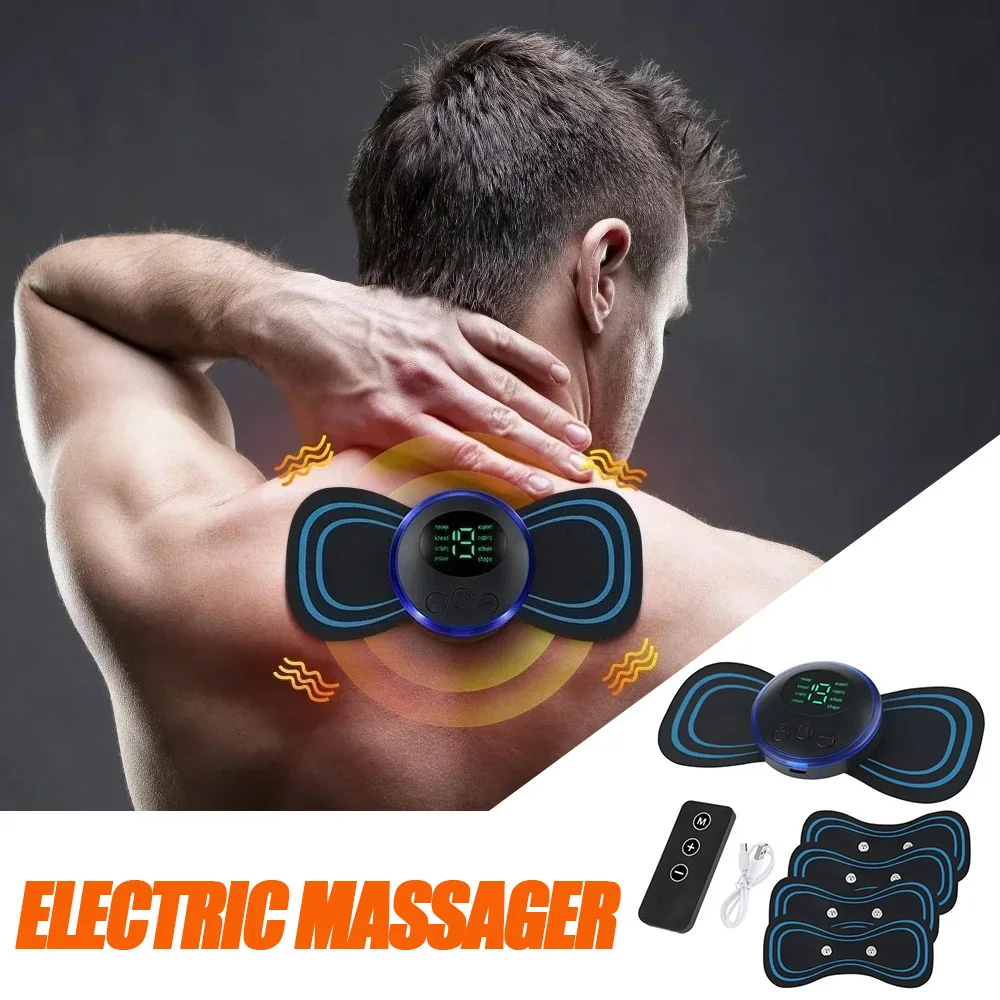 

Portable Electric Neck Massager with Remote Control EMS Low Frequency Pulse Massager for Muscle Relaxation Relief The Pain