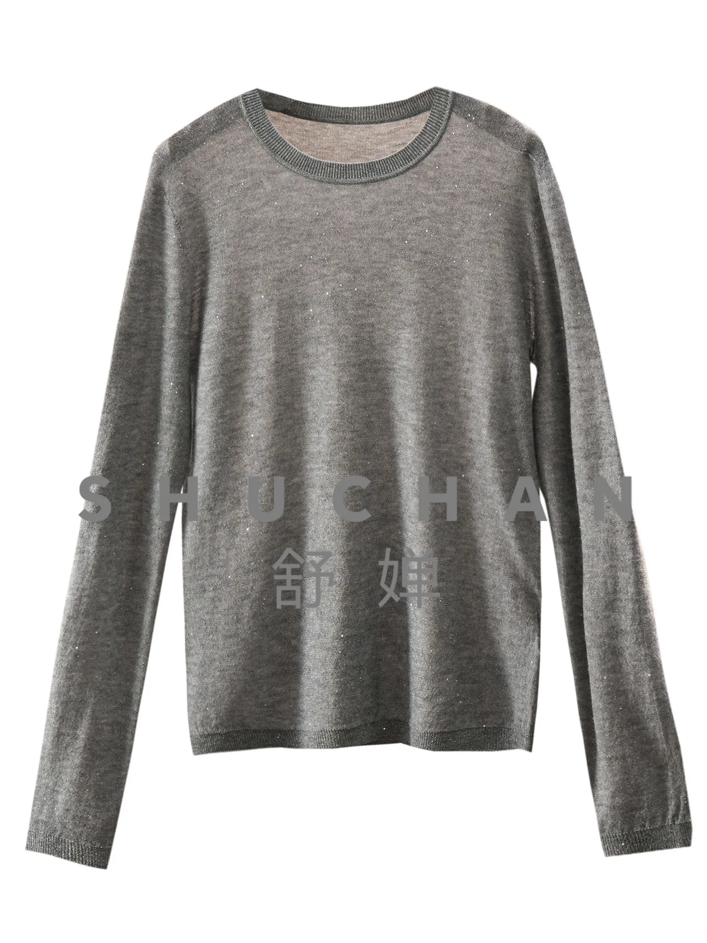 

Shining Starry Sky Pullover 100 Water-soluble Worsted Wool Sequins Seamless Knitted Sweater Women's 20L3