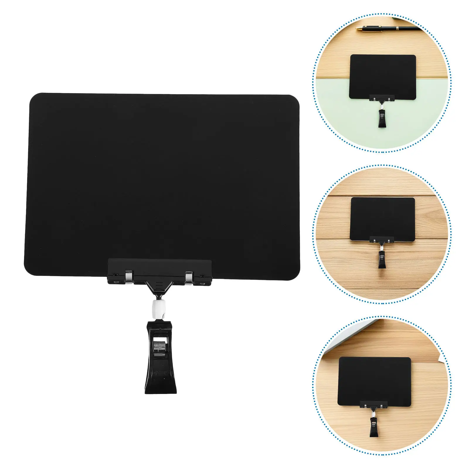 

10 комплектов мини-держателей для табличек с меловой доской, черные, многоразовые, вращающиеся, двусторонние, для ценников в розничных магазинах, супермаркетах, торговых палатках