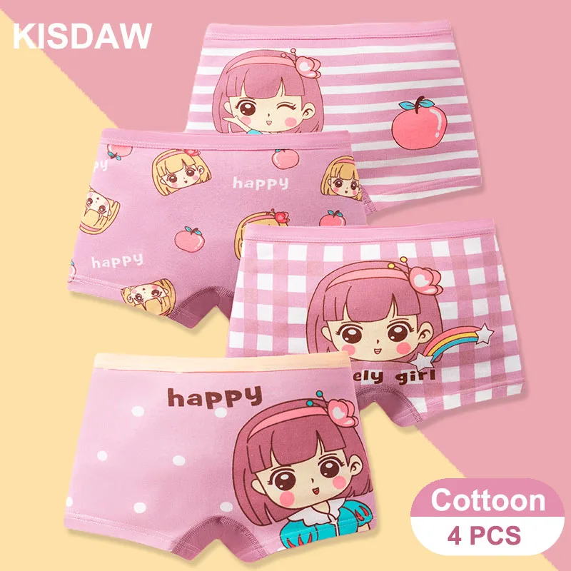 

4 Pcs/Lot Children Underwear Girls Cotton Boxer Pants Cartoon Pretty Princess Girls Panties Soft Kids Underpants For Girls 3-13T