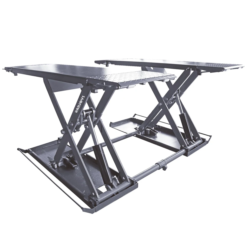 

Portable 3.5ton Mid-Rise Scissor Lift Car Lifter Low Automotive Design With Electric Two-Post Mode