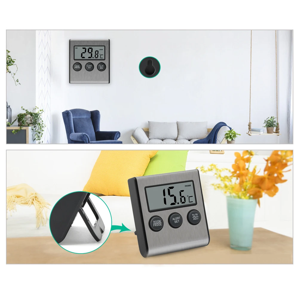 

Practical、 High Quality Fridge Thermometer Thermometer Max/Min Stainless Steel 2.8 X 2.6 X 0.7inch For Refrigerator