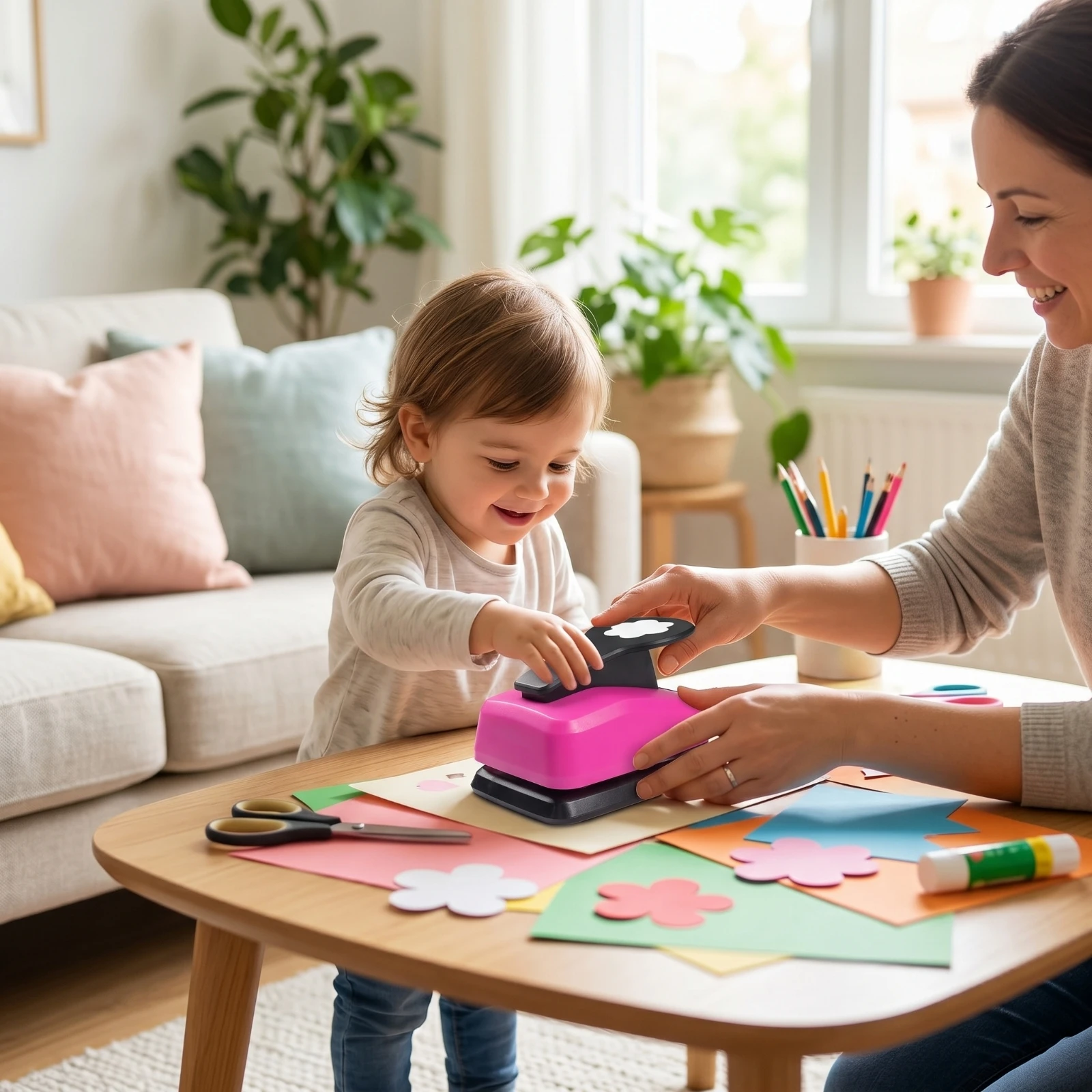 Perforatrice à levier compacte, perforatrice de bureau facile à utiliser pour les artisans, le scrapbooking et la création de cartes