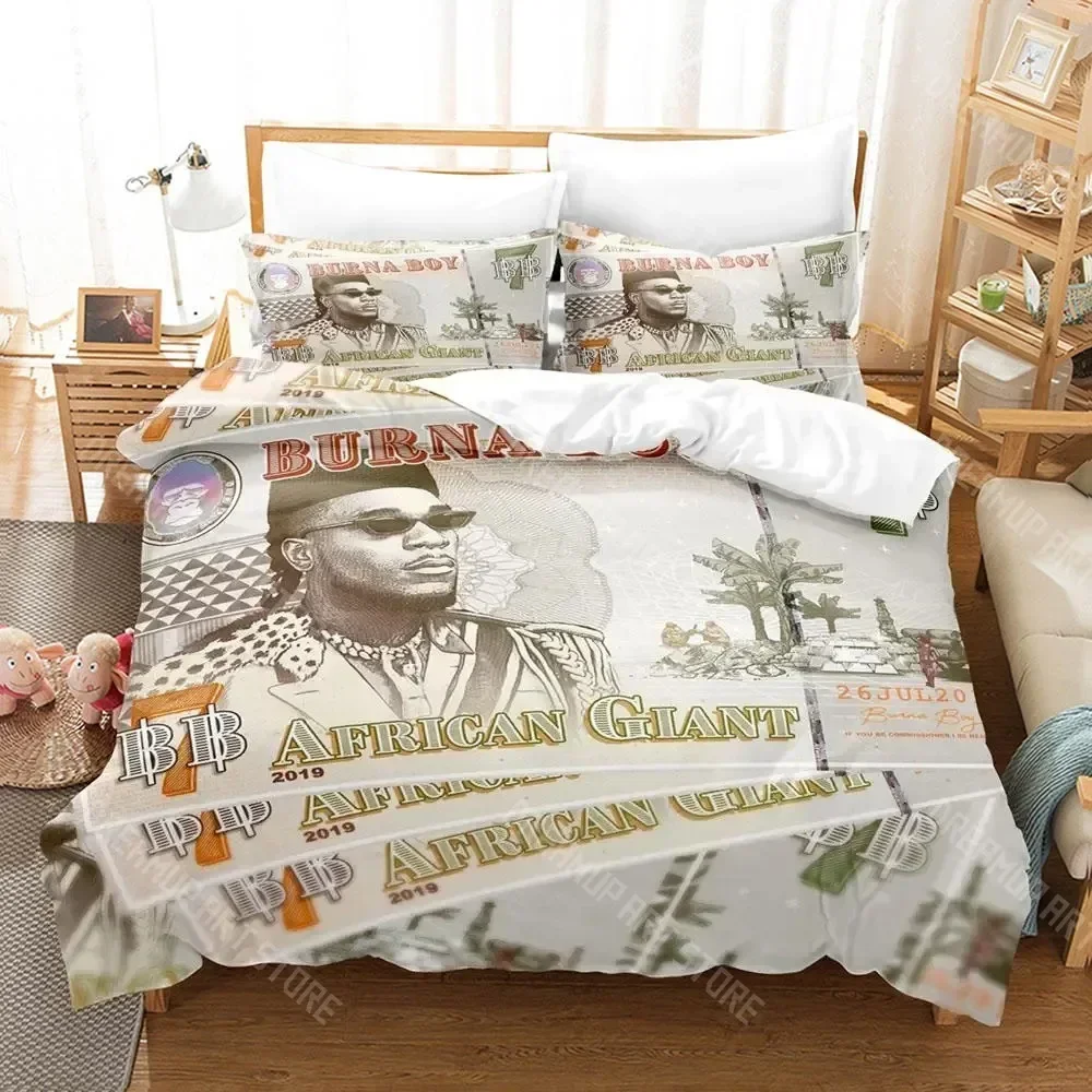 

3D Print Burna Boy Bedding Set Single Twin Full Queen King Size Bed Set Aldult Kid Bedroom Duvetcover Sets Anime