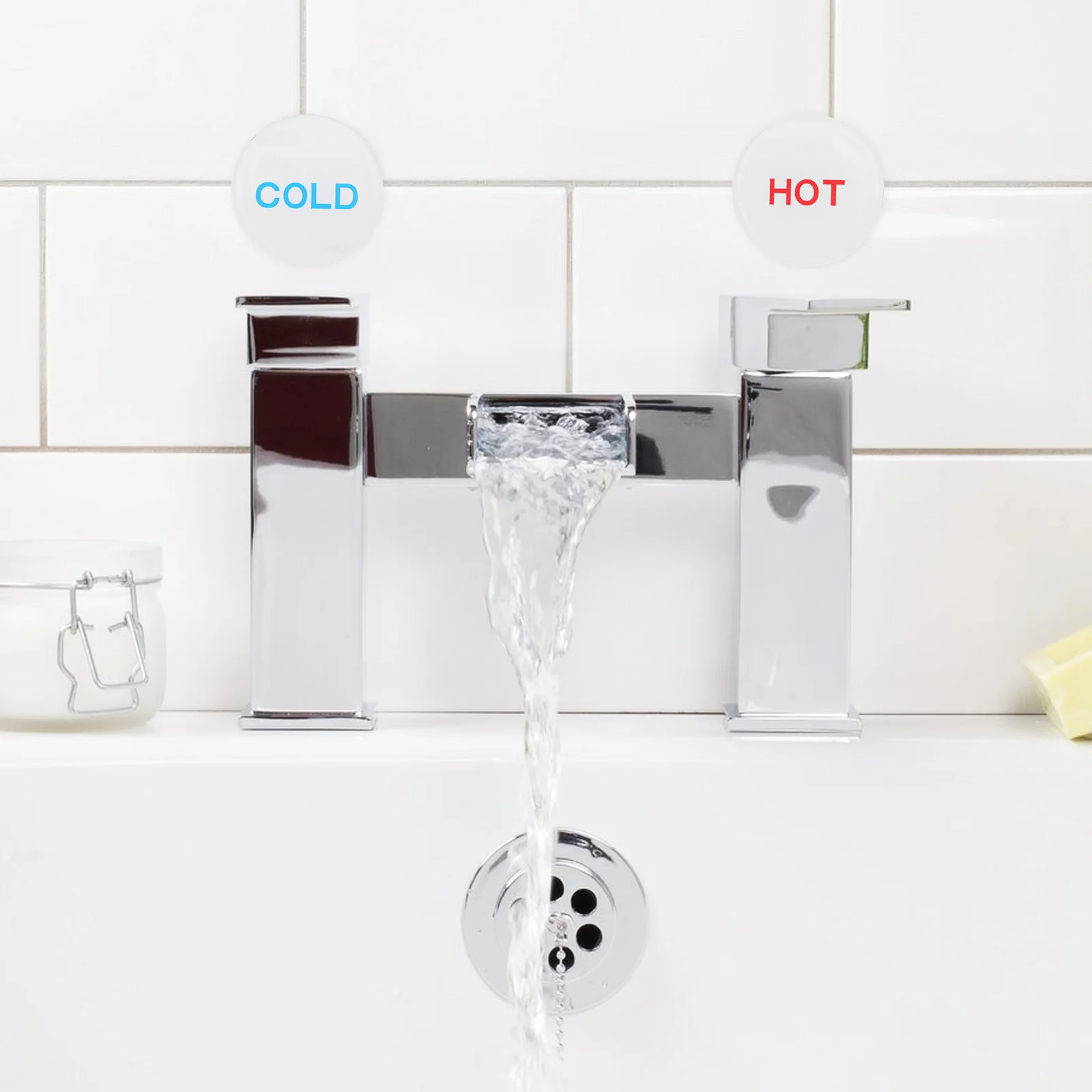 10pcs Acrylic Water Faucet Indicator Signs Hot Cold Labels For Hotel Bathroom Shower Sinks Stickers Safety Decals No Tools