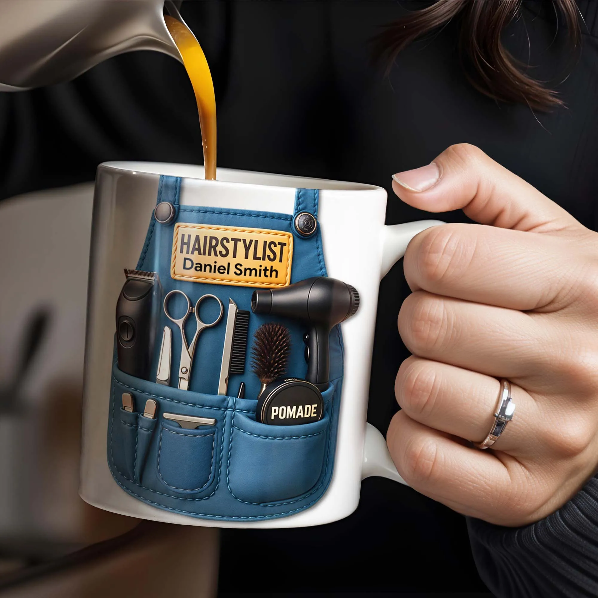 【2025 Neu】Friseur-Kaffeetasse, personalisiertes Geschenk mit Gravur für Salonprofessionals