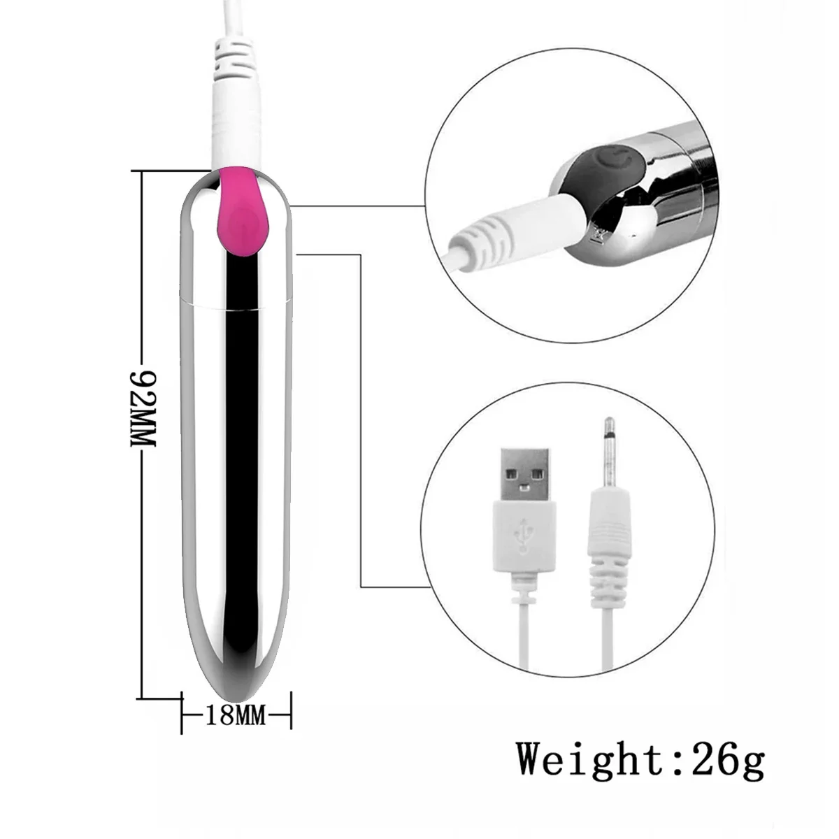 10 Speed Mini Bullet Vibrator Sex Toys for Women Strong Vibration USB Rechargeable G-spot Massager Adult Toys