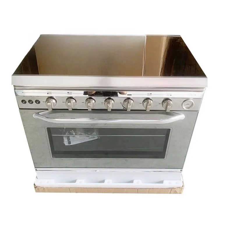 Gas stove one-piece vertical with oven European and British 6 gas burner