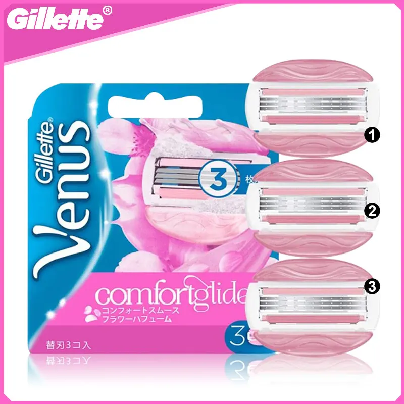 

Gillette Venus Women Shaving Blades Safety Razor Face Arm Leg Hair Remover Barber Shaver Replaceable 3 Layers Blade Cassettes