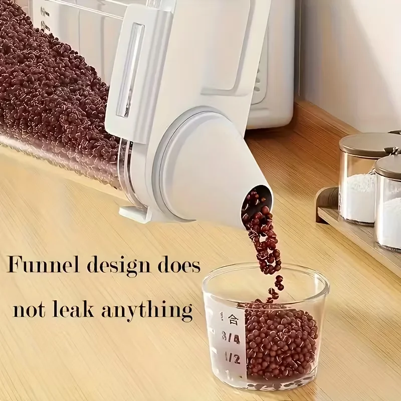 Sealed food storage container, leak proof and moisture-proof, kitchen storage for grains, nuts, flour, rice, durable PE material