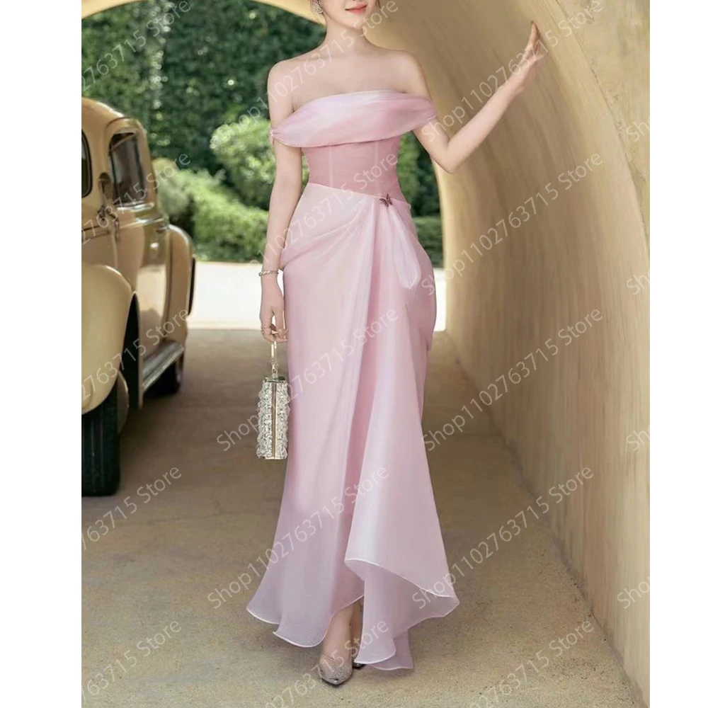 Elegant Long Evening Dresses for Women Off the Shoulder Floor-Length Mermaid Prom Party Wedding Gala Special Events Dress 2024