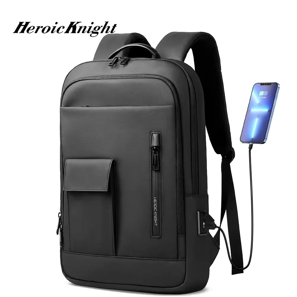 Heroic Knight Slim Backpack for Men Multifunction Work Backpack for 15.6\