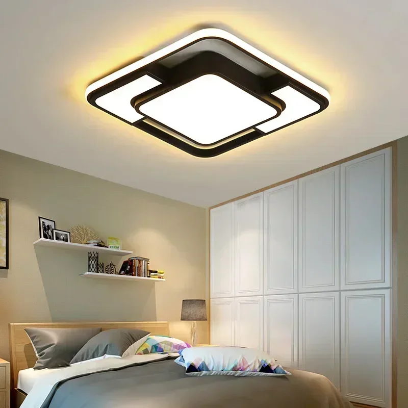 Modern Minimalist  Led Ceiling Chandelier Dimmable for Dining Living Room Nordic Square Ceiling Chandelier Light Fixture