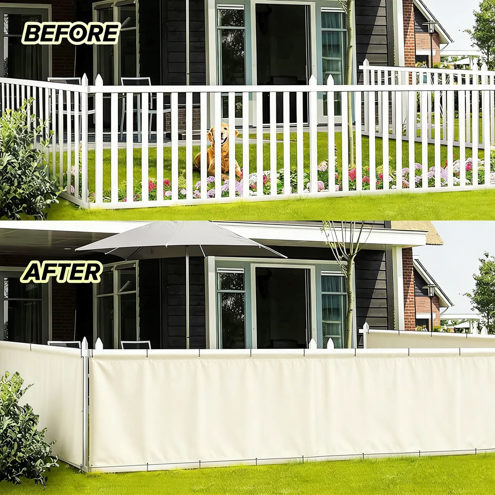 3/5/6M Balcony Privacy Screen For Apartments Railing Fence Cover Wind Block UV-Resistant Fit Porch Patio Deck Garden Backyard