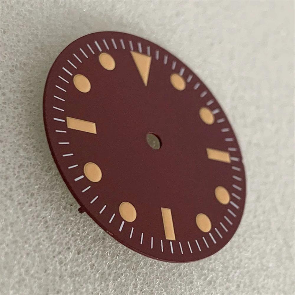 28.5MM Dial Wine Red Dial No Luminous Watch Face for NH35 ETA2836 Japan 8215 Mingzhu 2813 Movement