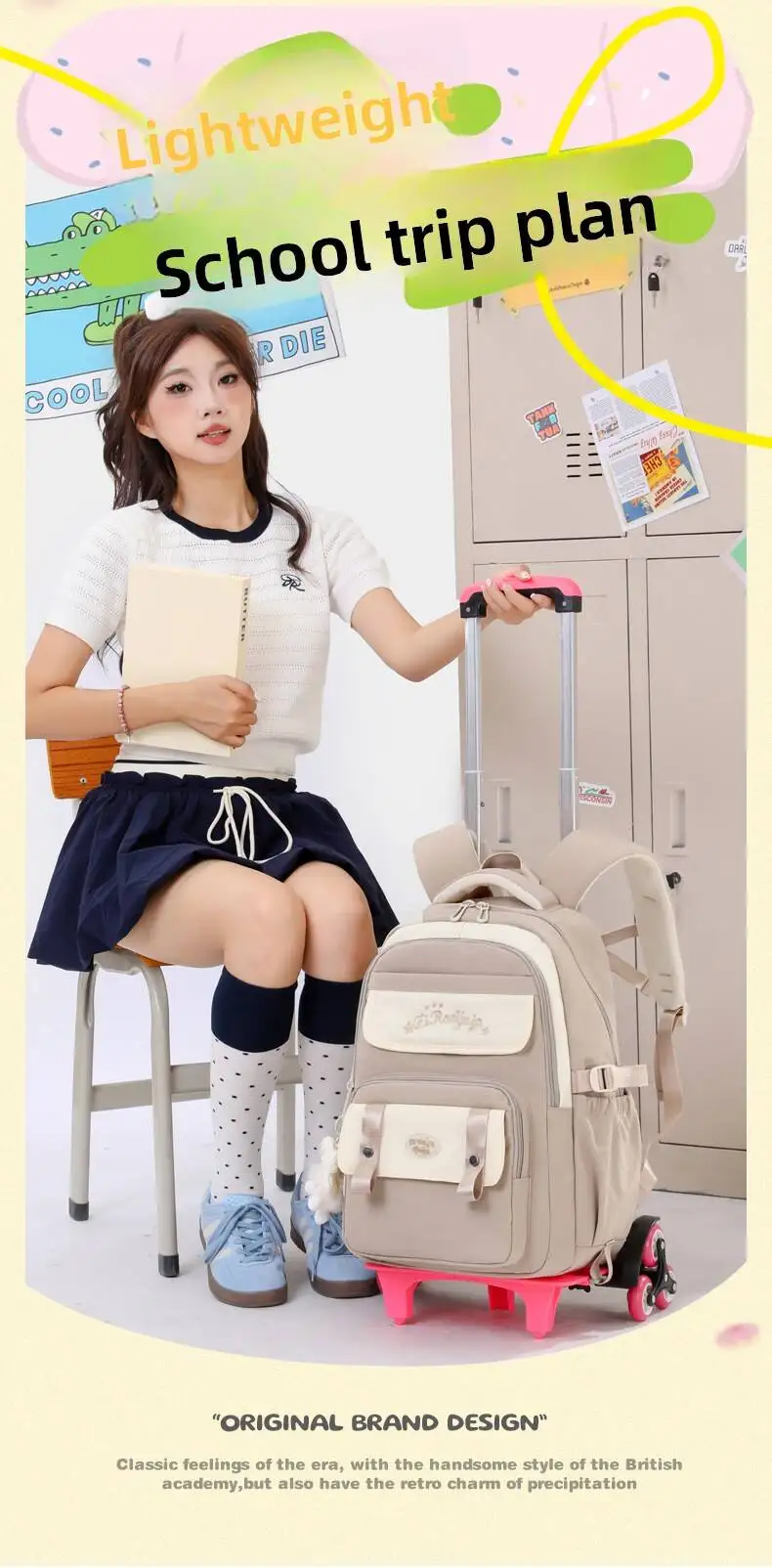 Middle high school student backpack Schoolbag for girls large-capacity waterproof bookbag college student backpack for laptop