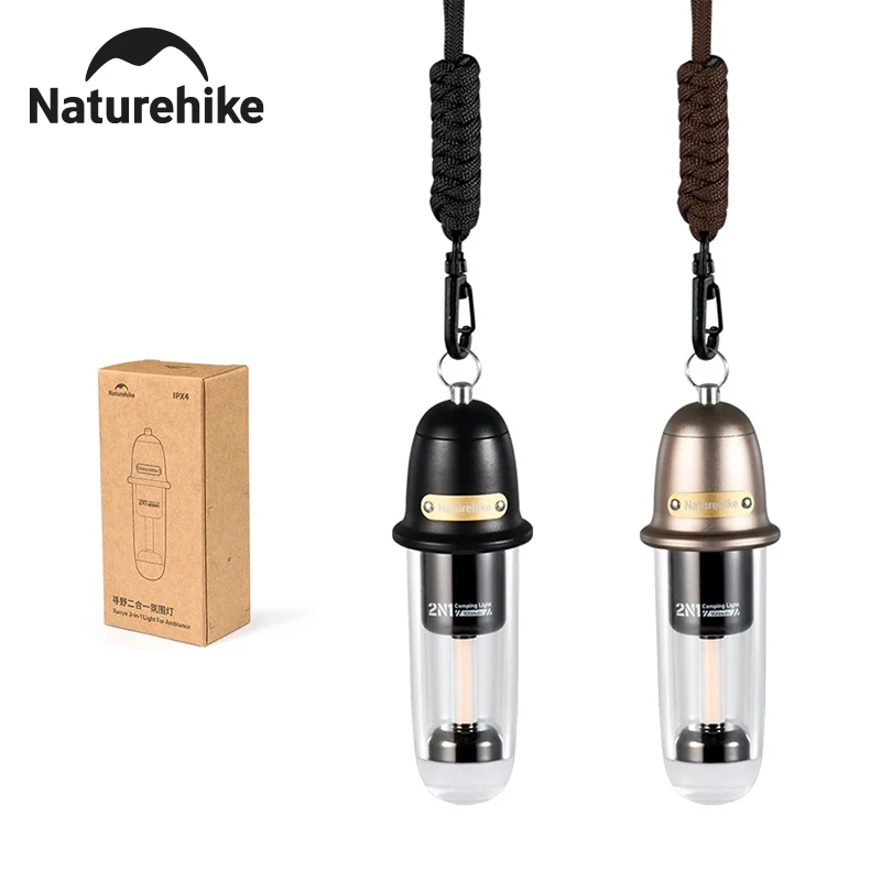 Naturehike Portable Light 2 in 1 Camping Lighting Charging Atmosphere Night Light Camping IPX4 Waterproof Ultralight Flashlight