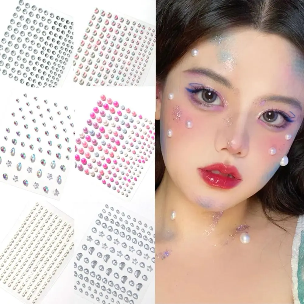 Autocollants en biscuits de diamants colorés pour le visage et le corps, bijoux en cristal, eye-liner, décalcomanies, ombre à barrage bricolage