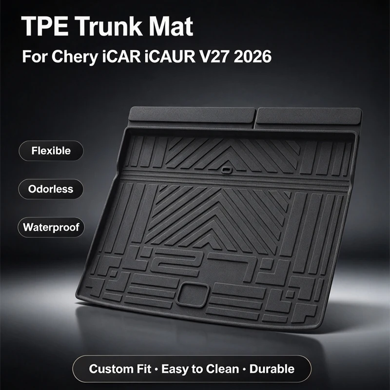 For Chery iCAR iCAUR V27 2026 Eco-Friendly TPE Trunk Mat Non-Slip Dustproof Car Cargo Liner Auto Interior Accessories