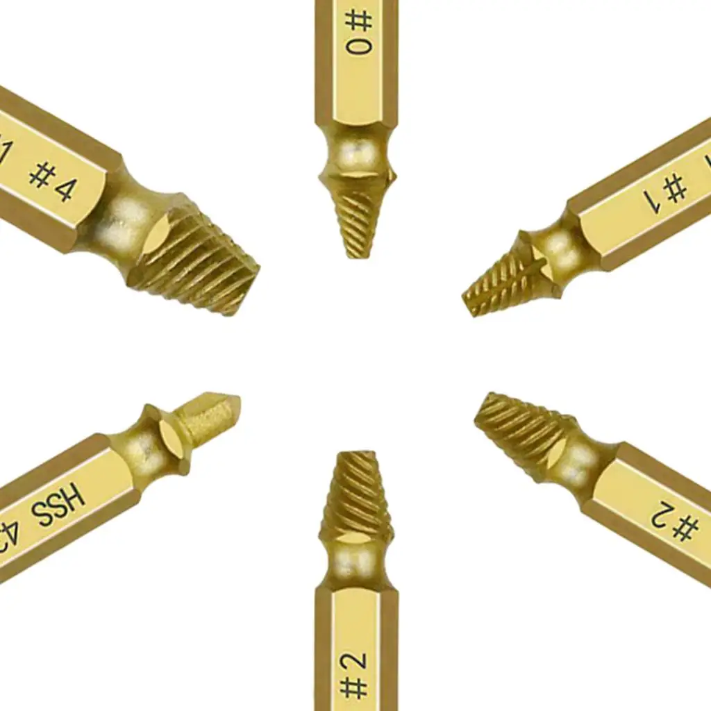 6x Broken Screw Extractor Remover ชุดความเร็ว Stripped เสียหายเครื่องมือ
