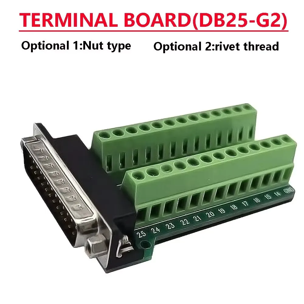 Terminal board DB25-G2,Non soldering adapter board,Serial port to terminal,Optional Nut type And rivet thread,10 PCS