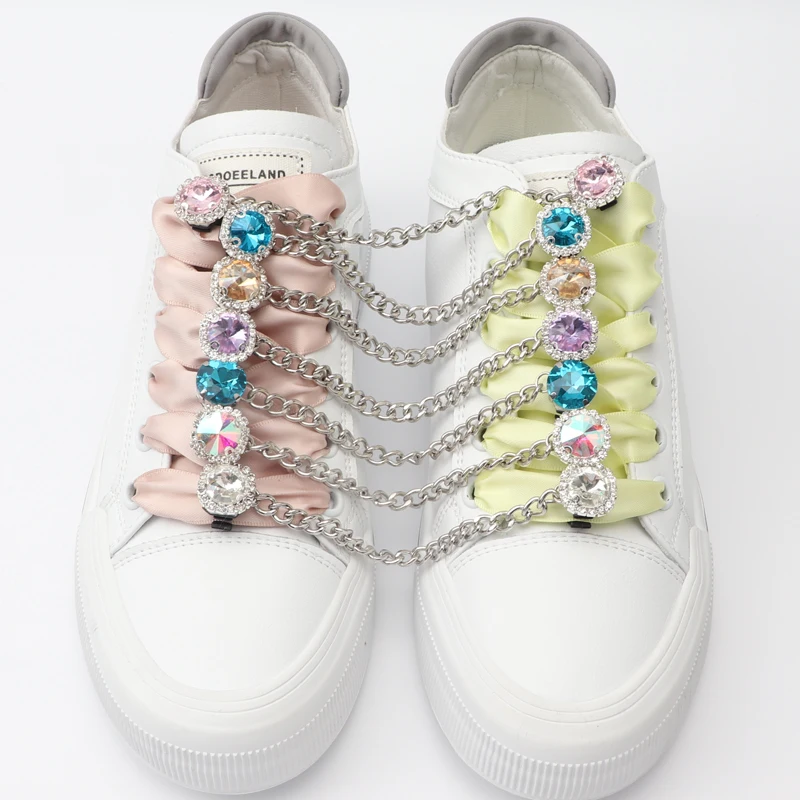 Shoe Buckle Clips Shoelace Chain Charms Sneakers Colorful Crystal Gemstone Decoration Ornaments Pendant Trend Accessories AF1