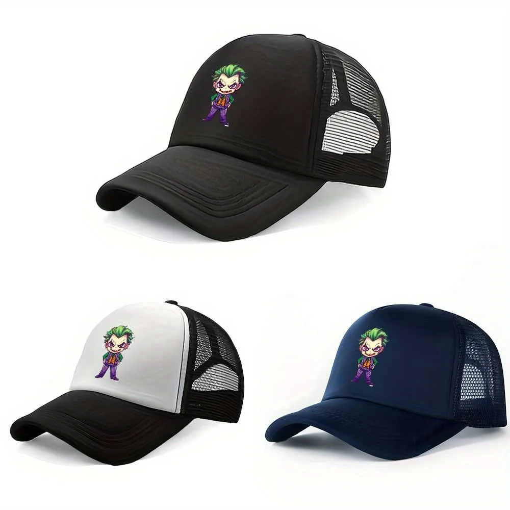 1pc Joker-Themed Cartoon Baseball Cap, Lightweight Mesh Sun Hat Suitable for Both Men And Women, Adjustable Snapback, Ideal for