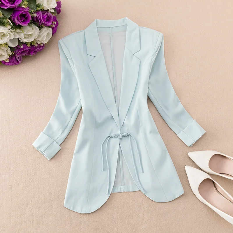 قميص Jaet نسائي صغير الحجم مصمم بأزرار سفلية رفيعة لربيع وصيف جديد Sle Seven Sve Busin #3