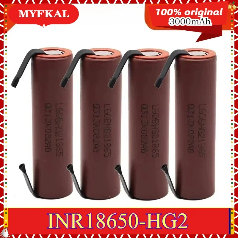 Newly Upgraded 18650 HG2 3000mAh with Strips Soldered Batteries for Screwdrivers 30A High Current + DIY Nickel Inr18650 Hg2 💯