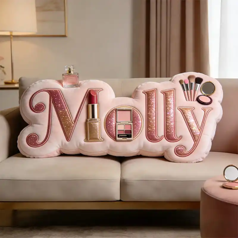 

Personalized beauty-themed name pillow