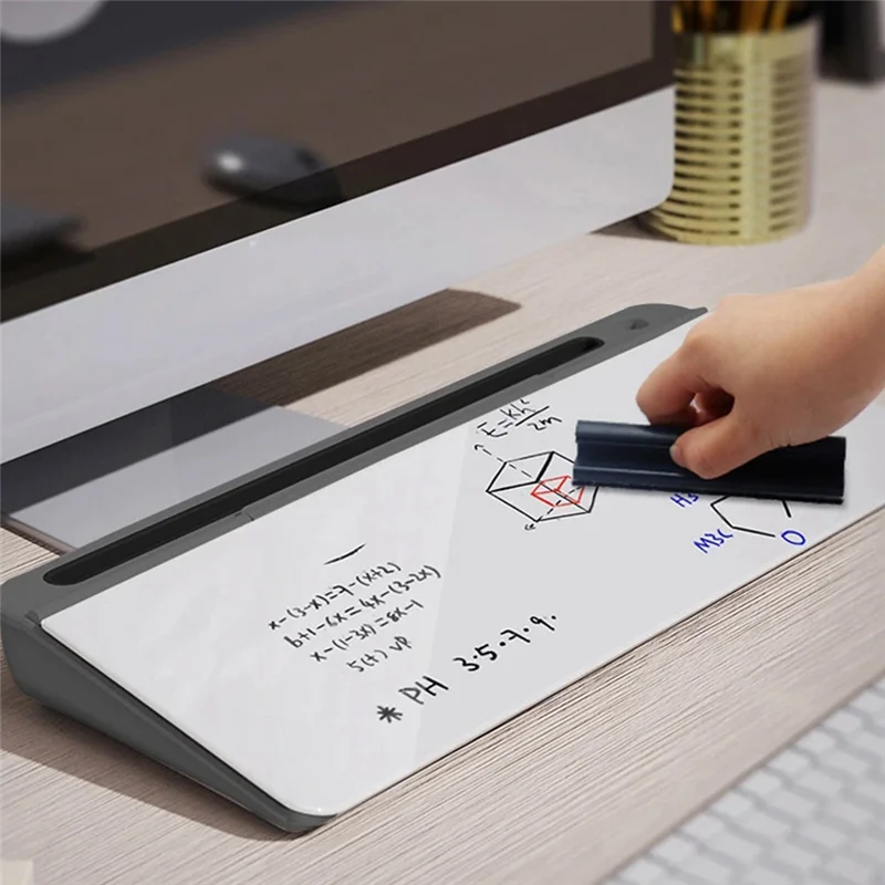 A34M-Desktop Tastatur Mini Whiteboard Schreibtafel Gehärtetes Glas Business Büro Löschbare Notiz Memo Handgelenk Rest Bord Langlebig
