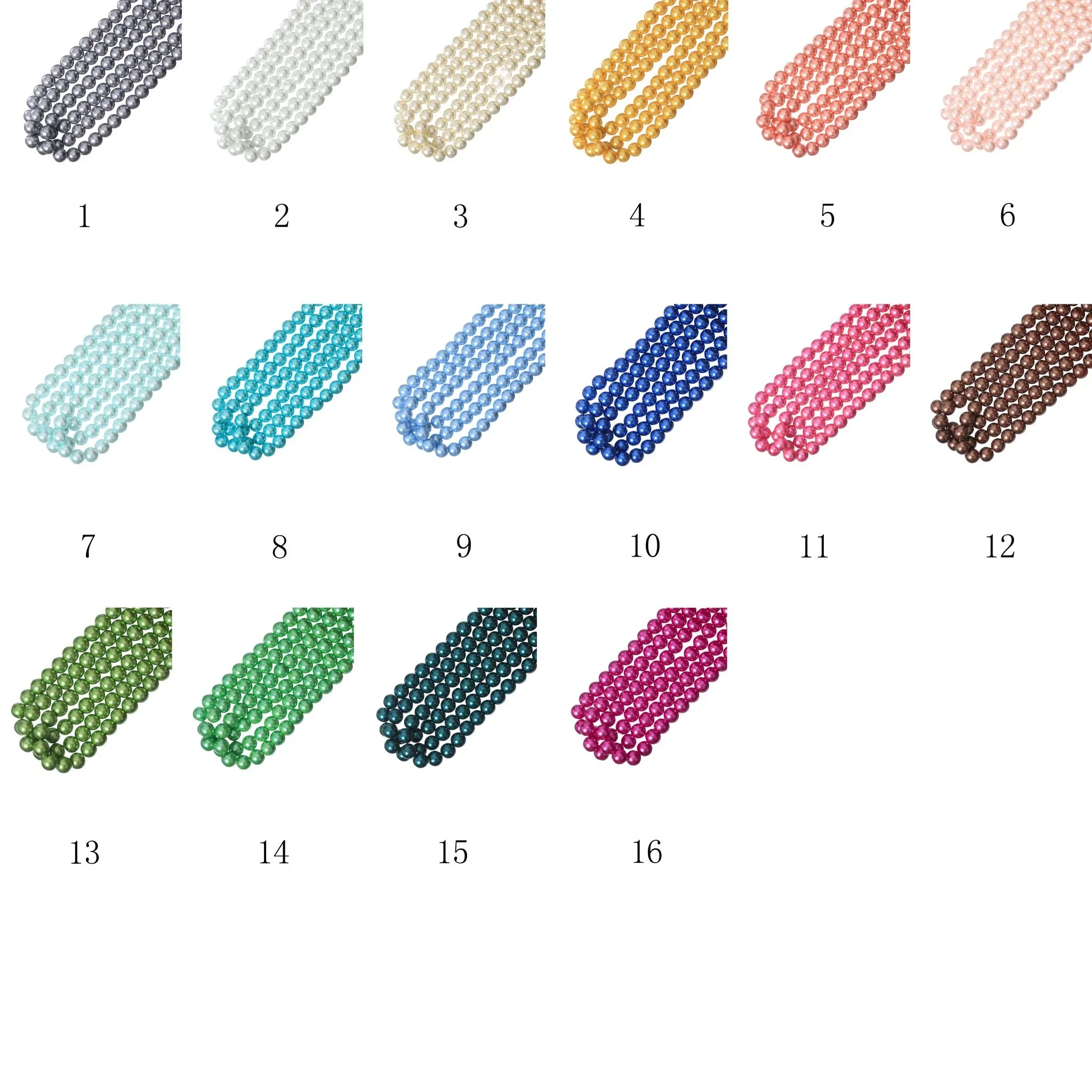

240pcs 10mm Gloss Like Pearls Glass Beads for DIY Bracelet Bangle Making 16 Sorts of Colors Could To Choose