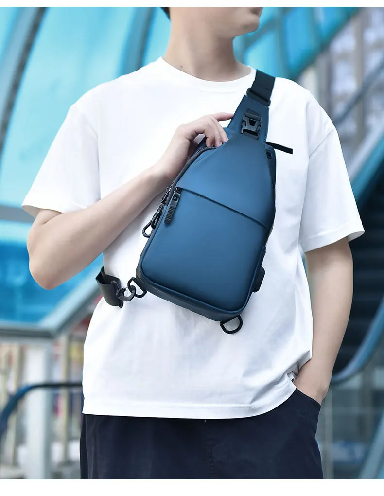 New Men's Chest Bag Korean Edition Fashion Trendy Brand Shoulder Bag Crossbody Sports Small Backpack Anti Splashing Chest Bag