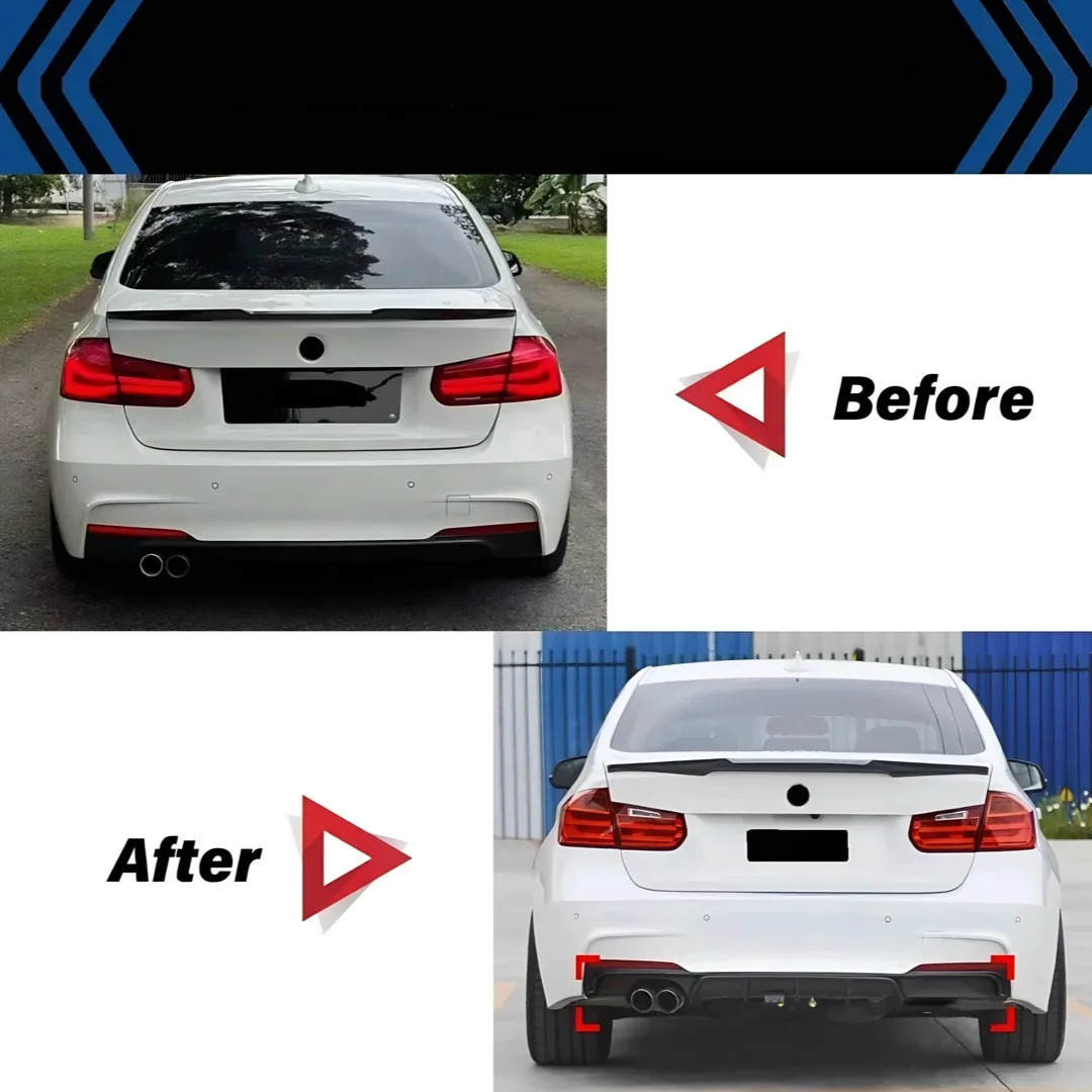 Rear Bumper Lip Diffuser Air Dam Tuning Accessories Body Kit For BMW 3 Series F30 F31 F35 3 Series 320i 335i M Sport 2012-2018 view 3