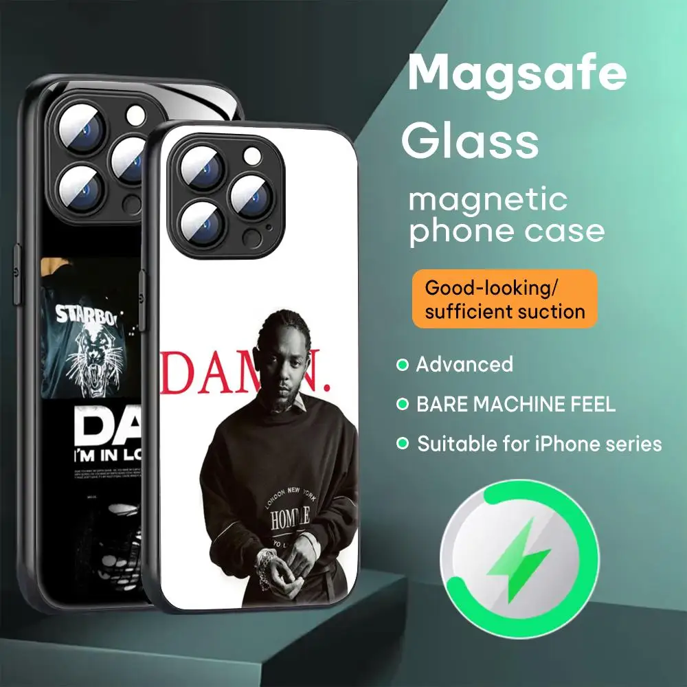 Damn Kendrick Lamar Phone Case For iPhone 16 15 14 13 12 11 X XR XS XSMAX 8 Plus Mini Pro Max Glass Magnetic Phone Case