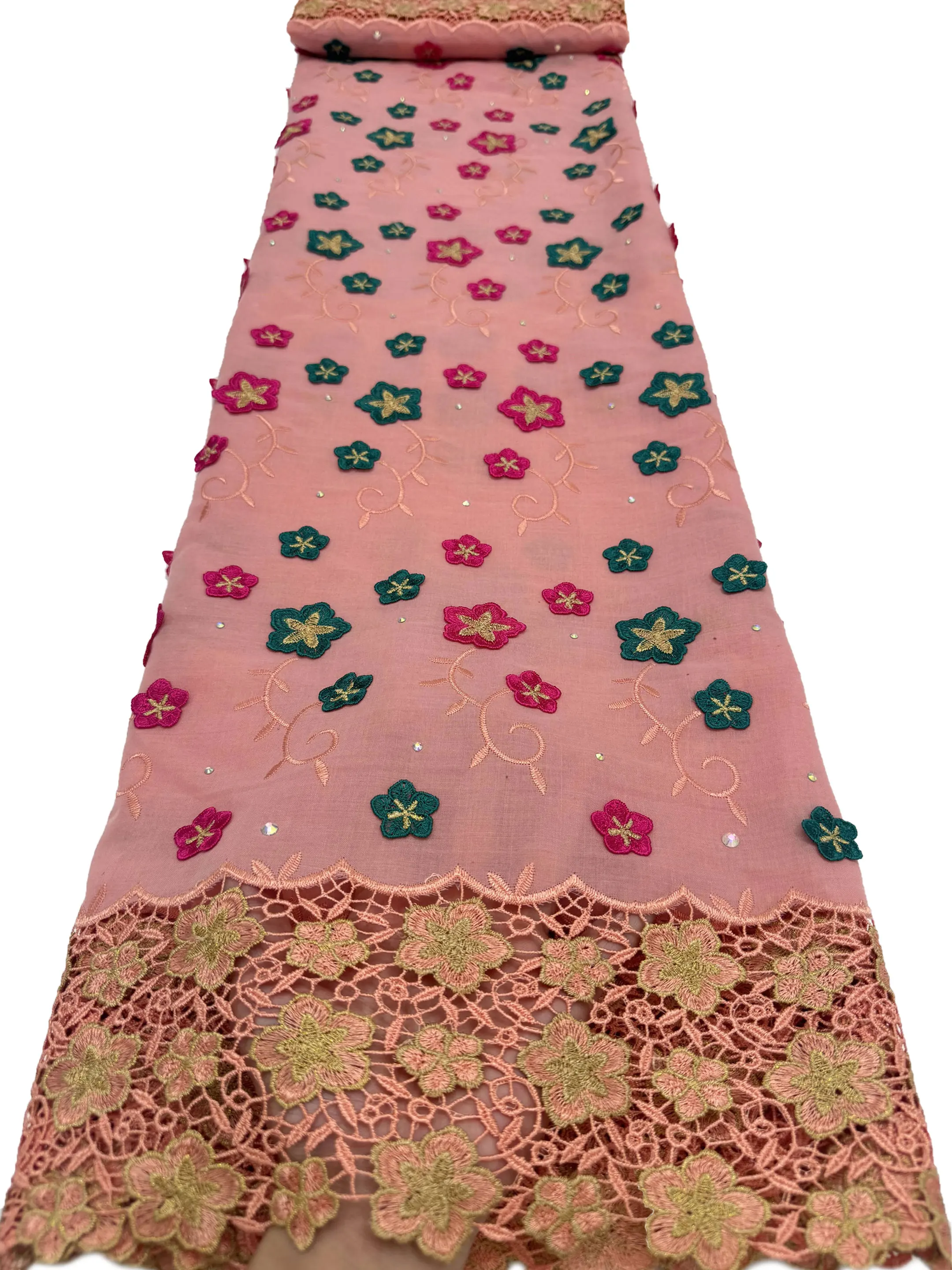2026 Premium Swiss Voile Lace Fabric 3D Floral Cutwork Embroidery Soft Cotton Material 5 Yards For Bridal Evening Dress Sewing