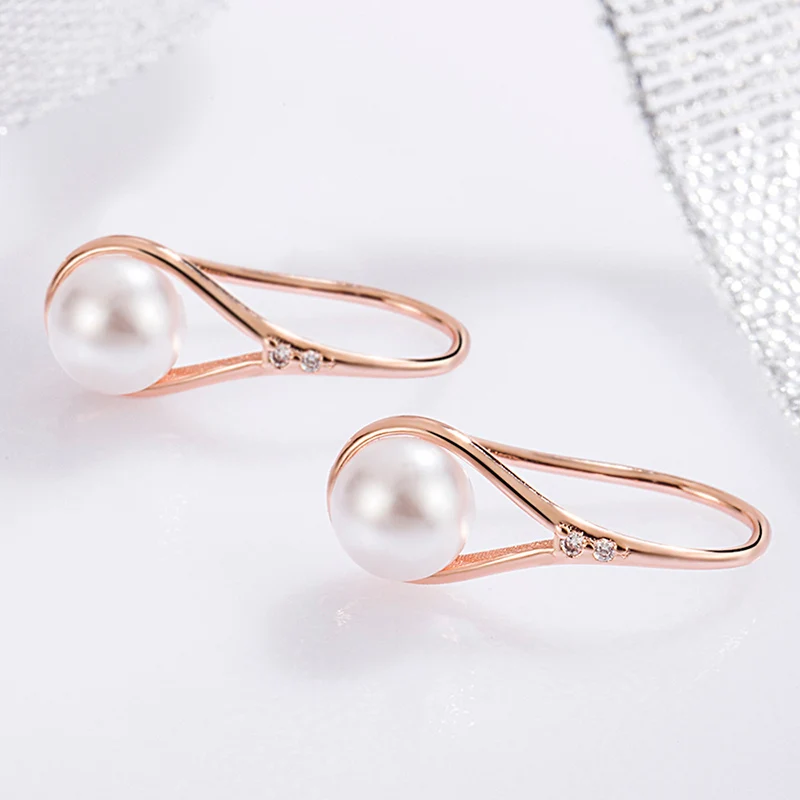 Korean Minimalist Earrings For Women Fashionable Commuting Pearl Earring 925 Sterling Silver Water Droplet Ear Hook KOFSAC