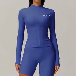Women Jacket Women's Zipper Running Fitness Top Tight Windproof Quick Drying Yoga Suit Gym Wear Wholesale Custom Logo