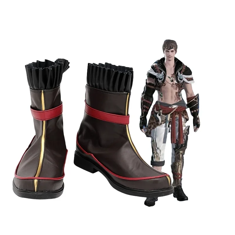 

Game Final Fantasy FF14 Luka Tianslayer Cosplay Shoes Boots Props Halloween Party Role Play Custom Made Aksesori